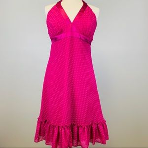 Pink Halter Dress w/ Ruffle Bottom, Size 12